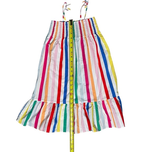 H&M Smocked Multicolor Striped Kids Cotton Dress Size 7 - Picture 4 of 9